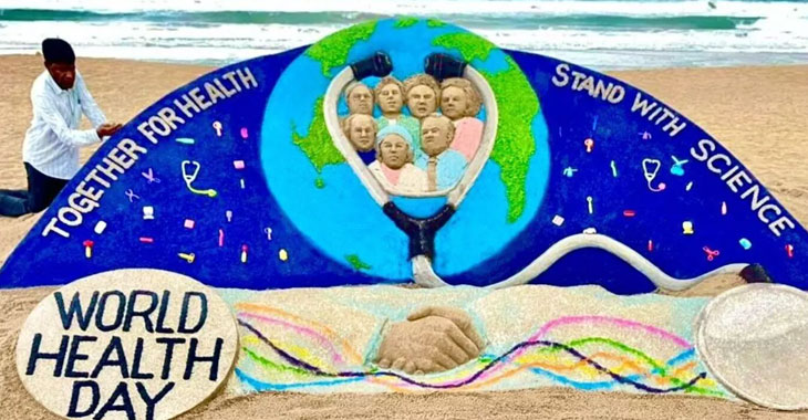 World Health Day: Puri Beach's striking sand sculpture honors frontline employees